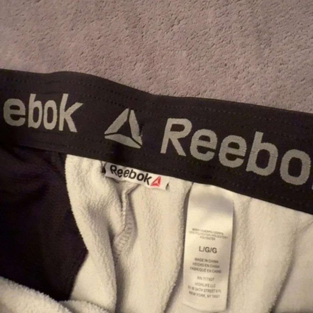 Reebok Joggers Men Large Gray Logo Athletic Performance Streetwear